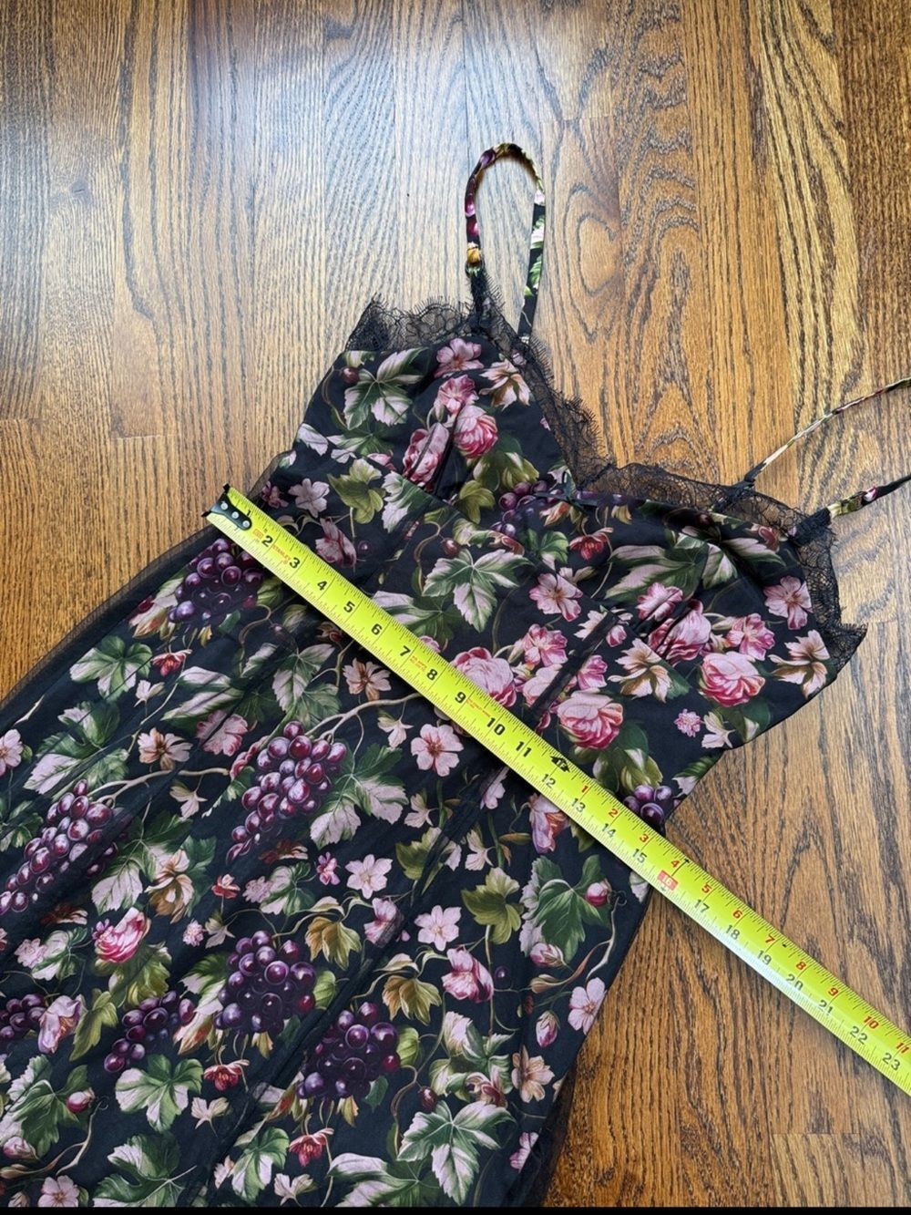 New Anthropologie Floral Fruit Mesh Dress Size M - Picture 9 of 9
